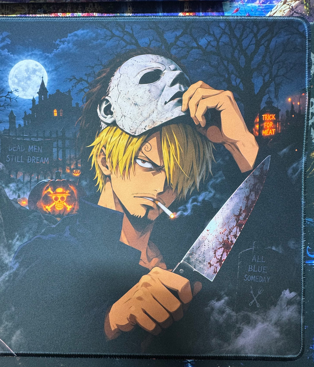 Night of the Blades Halloween Anime Playmat 24x14 Stitched TCG Gaming Mat Horror Collector Edition