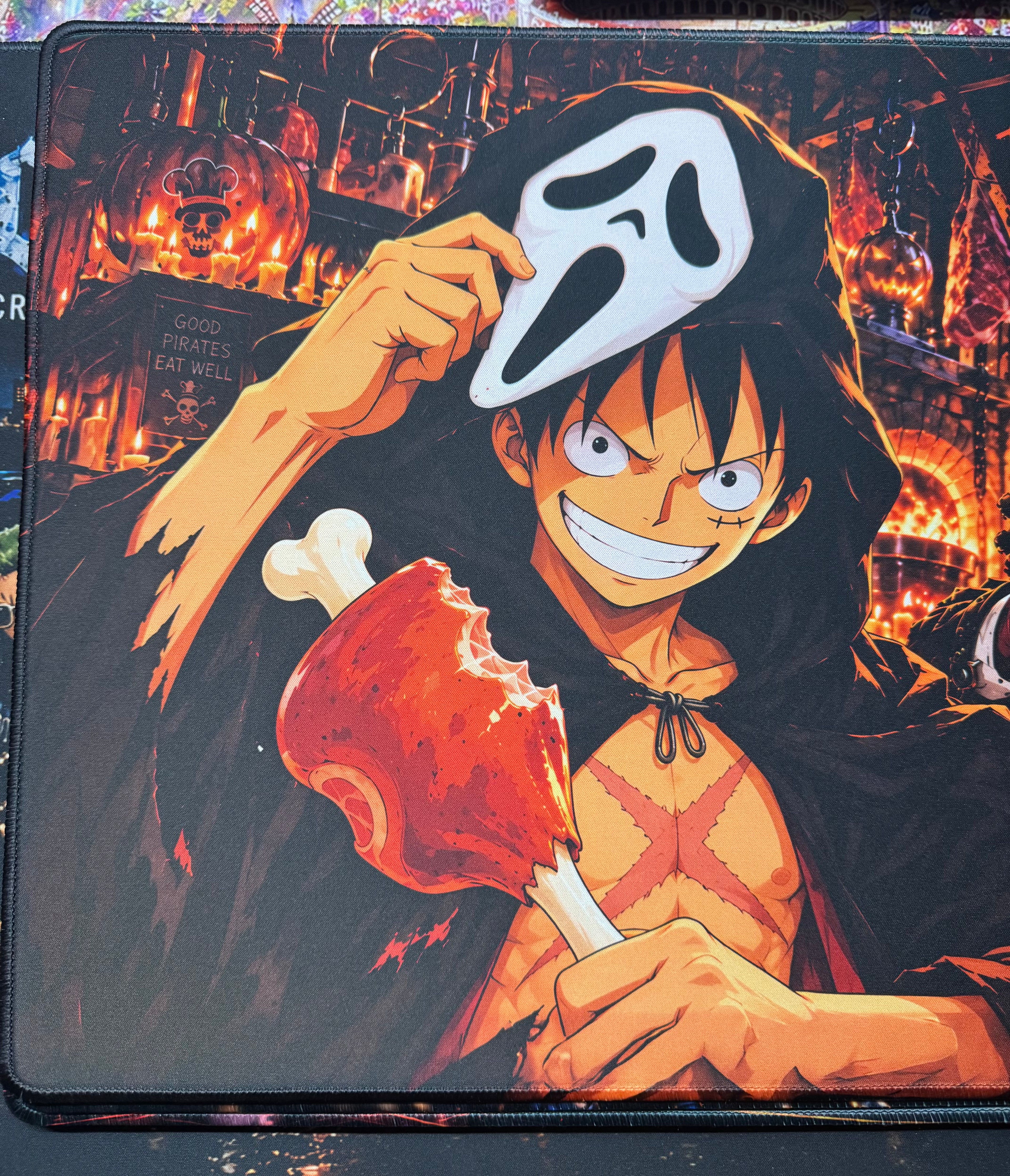 Midnight Mischief Halloween Anime Playmat 24x14 Stitched TCG Gaming Mat Collector Edition