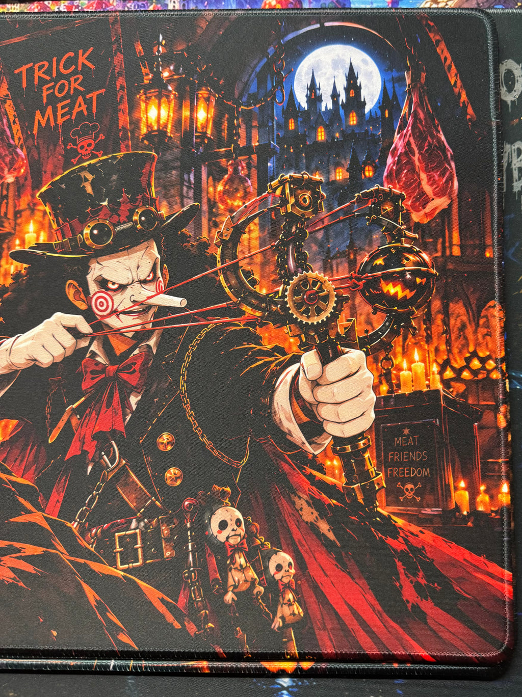 Midnight Mischief Halloween Anime Playmat 24x14 Stitched TCG Gaming Mat Collector Edition