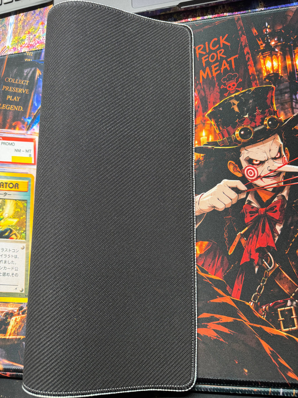 Midnight Mischief Halloween Anime Playmat 24x14 Stitched TCG Gaming Mat Collector Edition