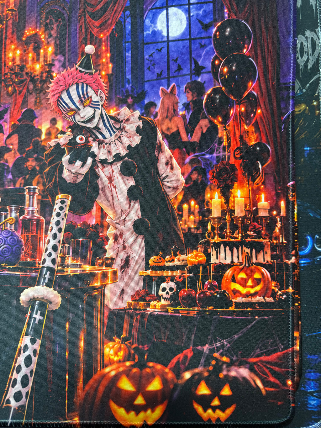 The Midnight Experiment Halloween Anime Crossover Playmat 24x14 Stitched TCG Gaming Mat