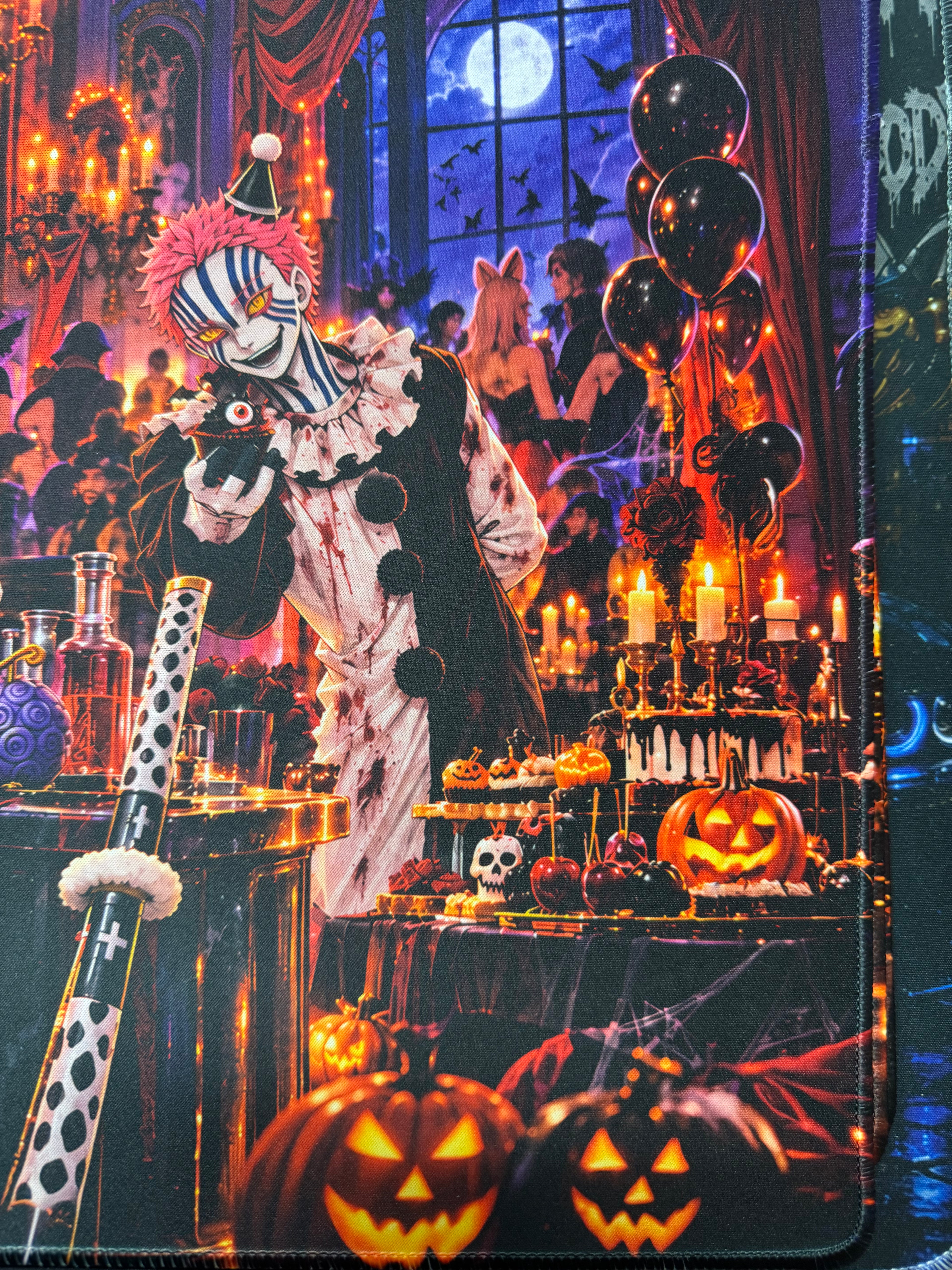 The Midnight Experiment Halloween Anime Crossover Playmat 24x14 Stitched TCG Gaming Mat