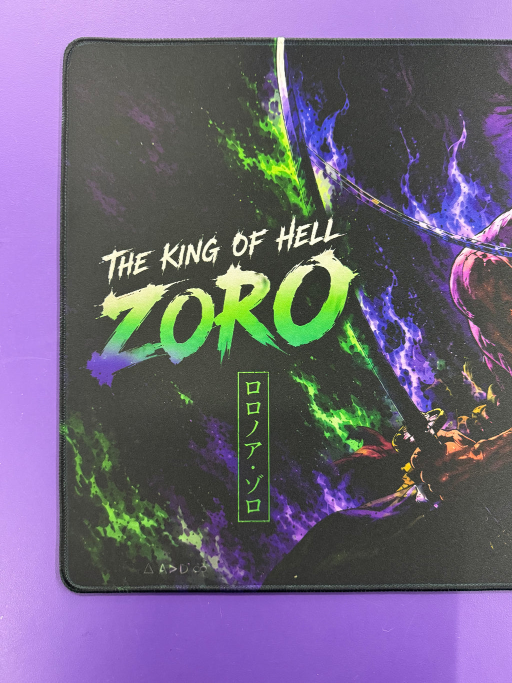 Z King of Hell Anime Playmat Three Sword Style 24x14 Stitched TCG Gaming Mat