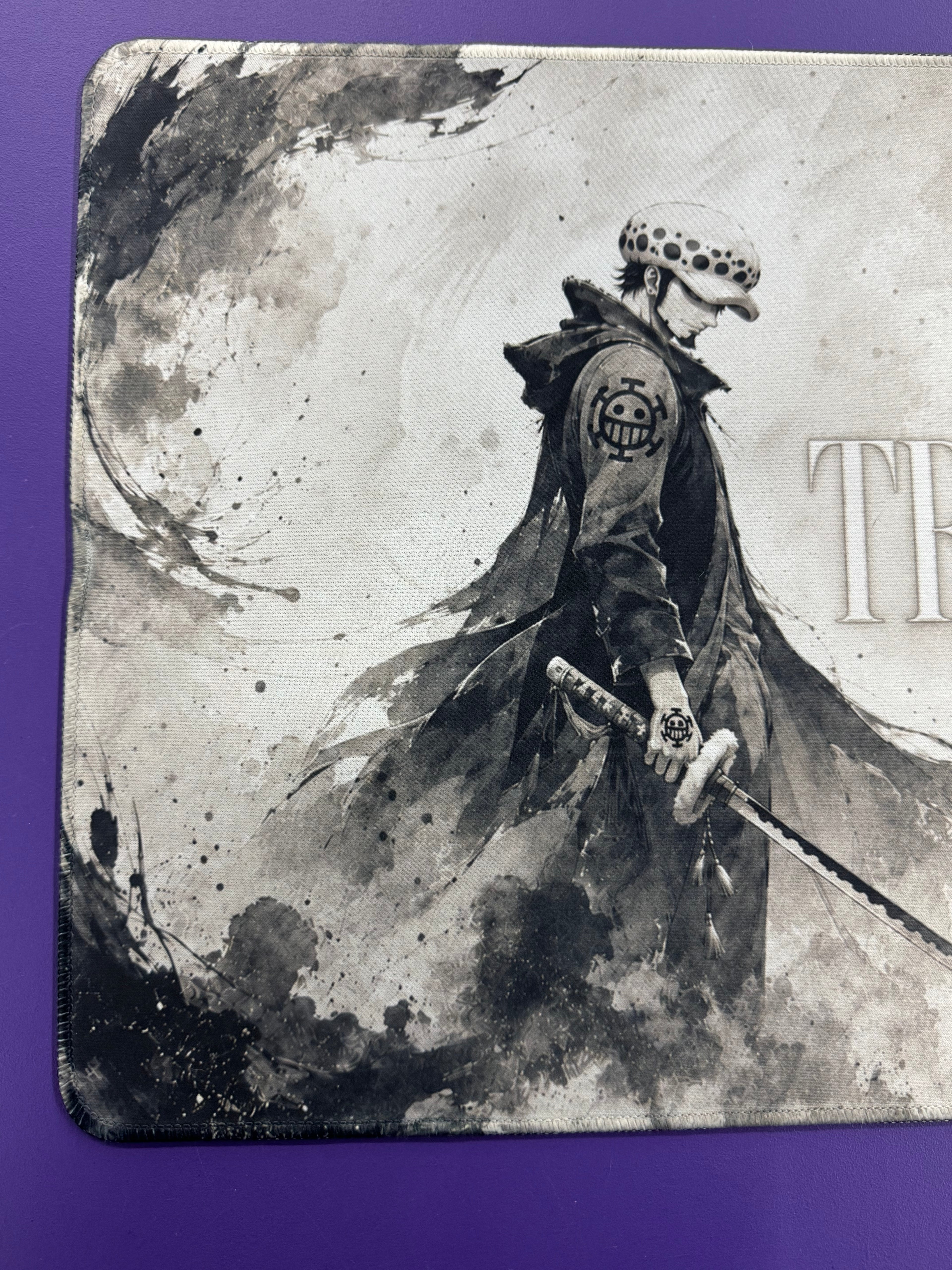 The Surgeon of Death chrome Anime Sword fighter Playmat 24x14 Premium Stitched TCG Gaming Desk Mat
