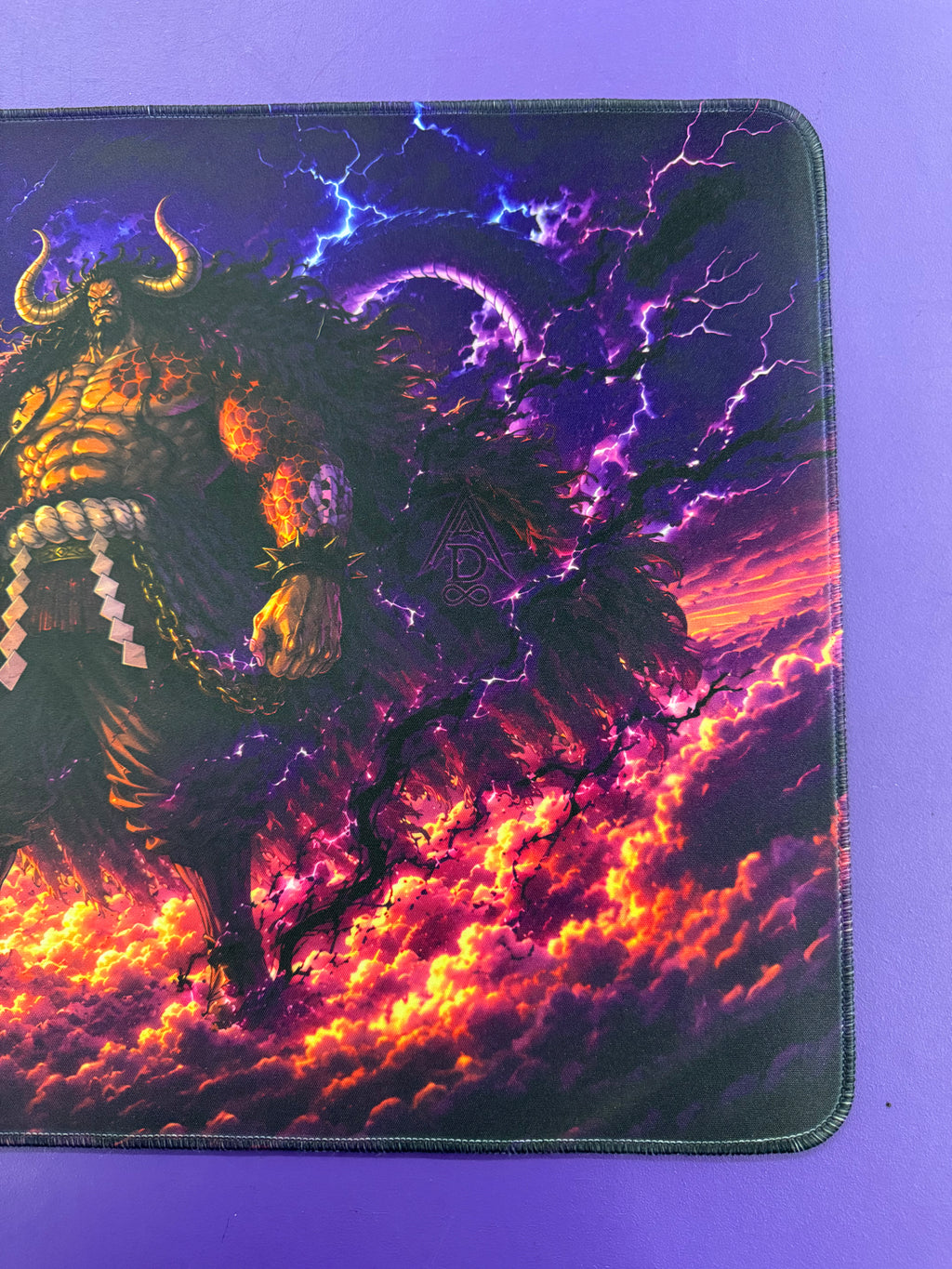 Emperor of the Beast Anime Playmat Purple Dragon TCG Gaming Mat Stitched Desk Mat Anime Gift