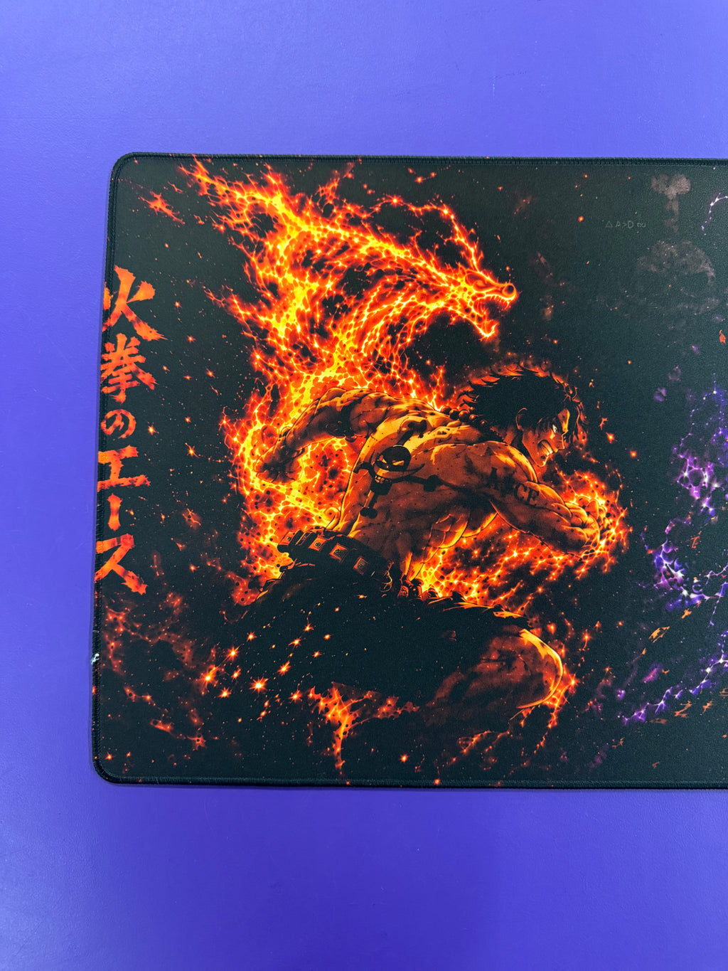Fire vs Darkness Anime Playmat TCG Gaming Mat Stitched Desk Gift