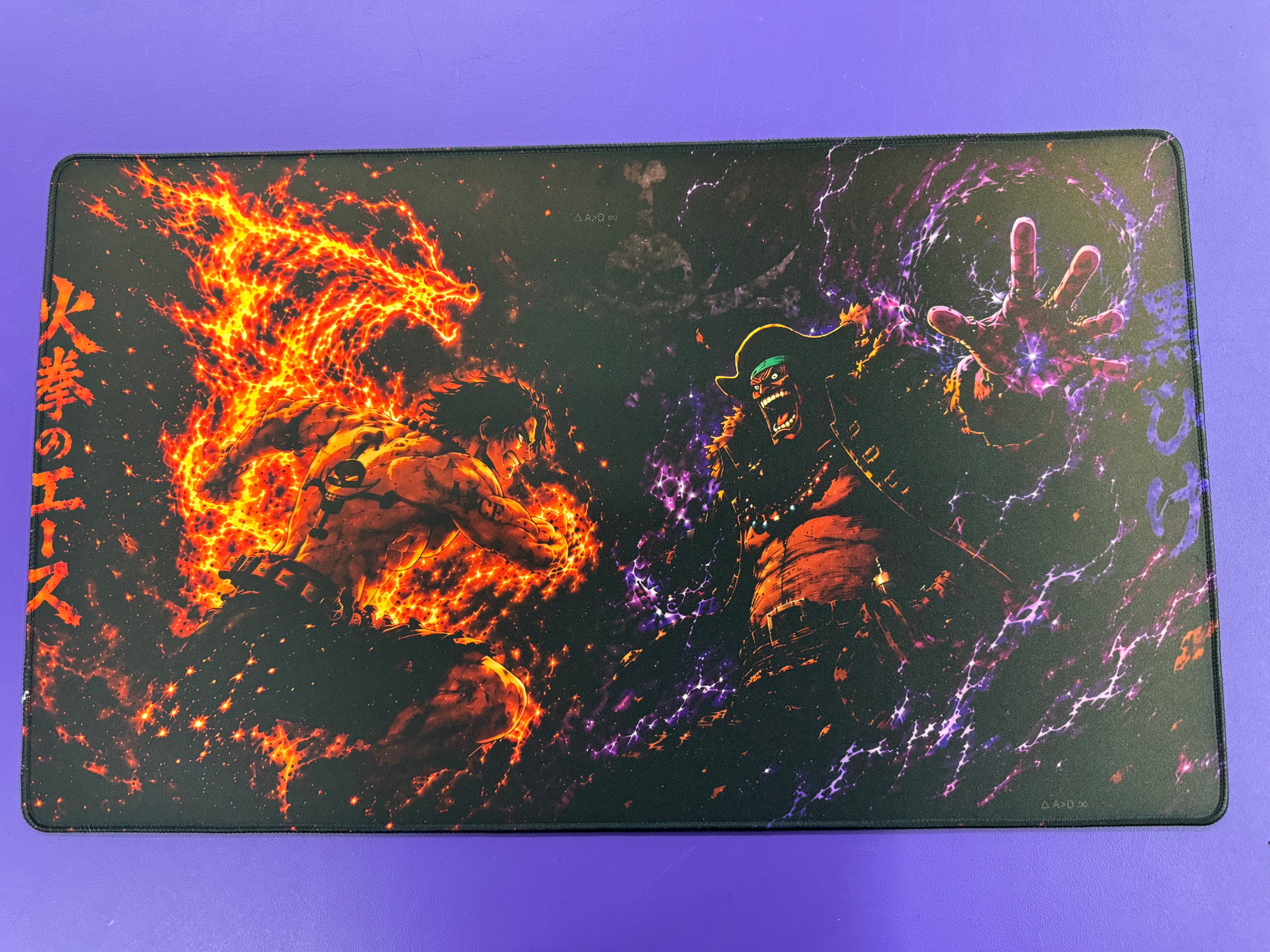 Fire vs Darkness Anime Playmat TCG Gaming Mat Stitched Desk Gift
