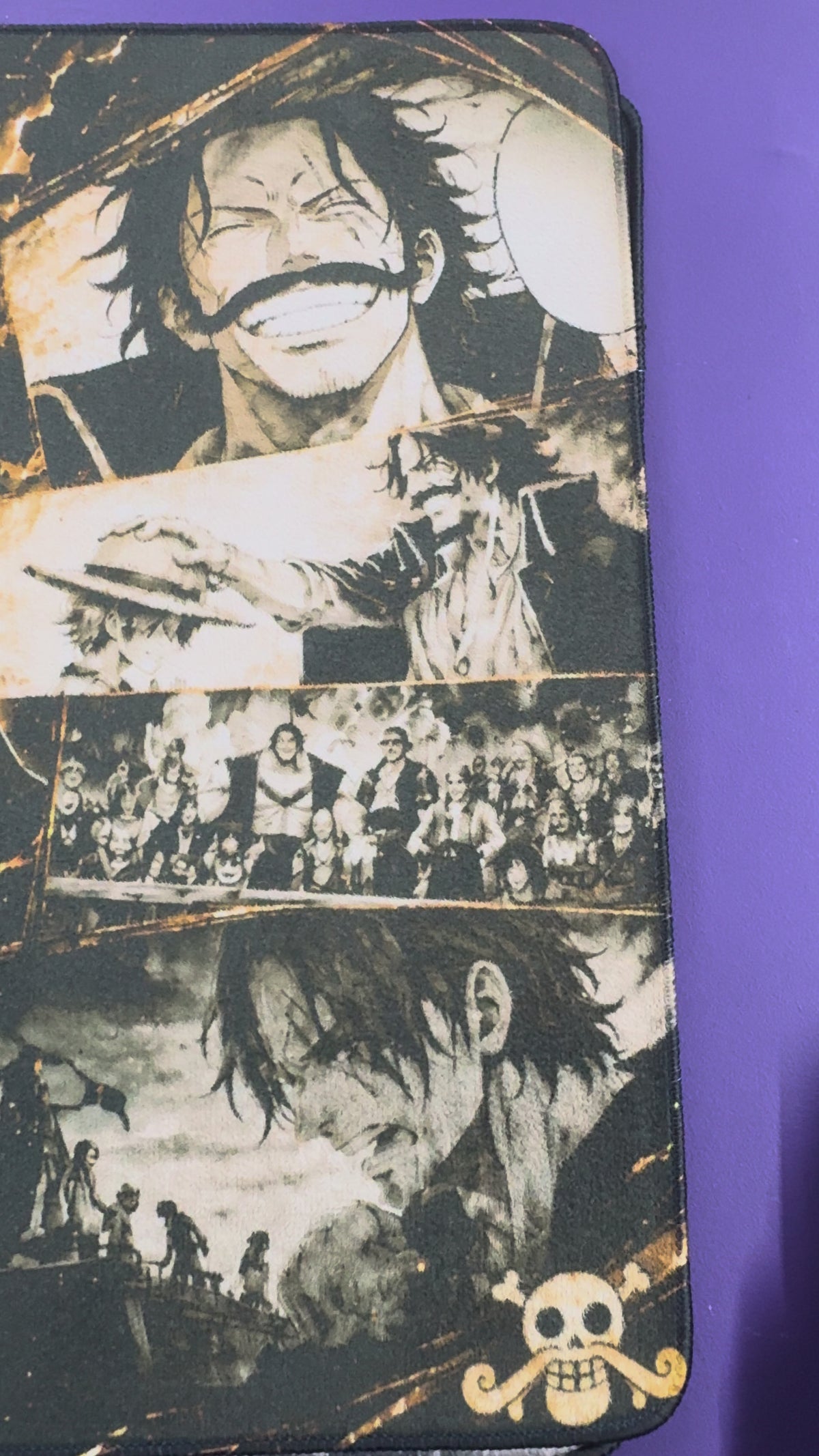 Red Haired Emperor God Valley Anime Micro Velvet Playmat Black Gold 24x14 Premium Stitched TCG Gaming Mat