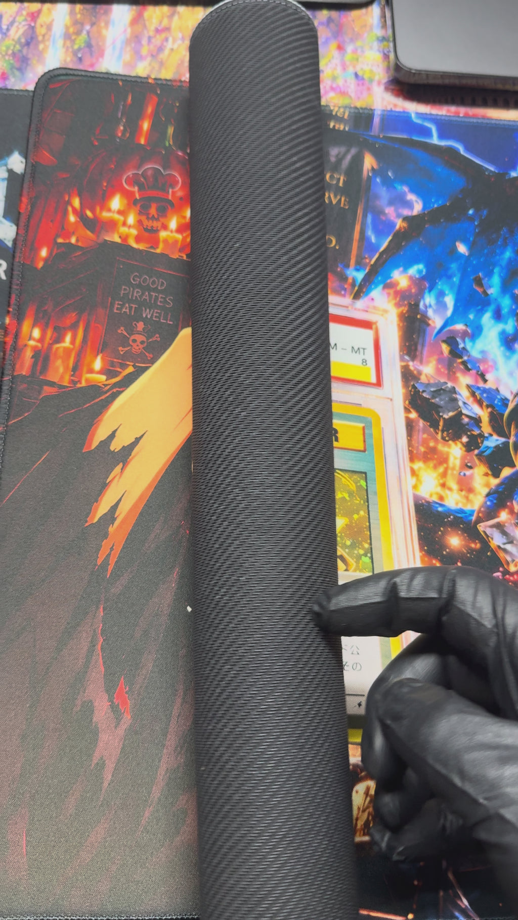 Midnight Mischief Halloween Anime Playmat 24x14 Stitched TCG Gaming Mat Collector Edition