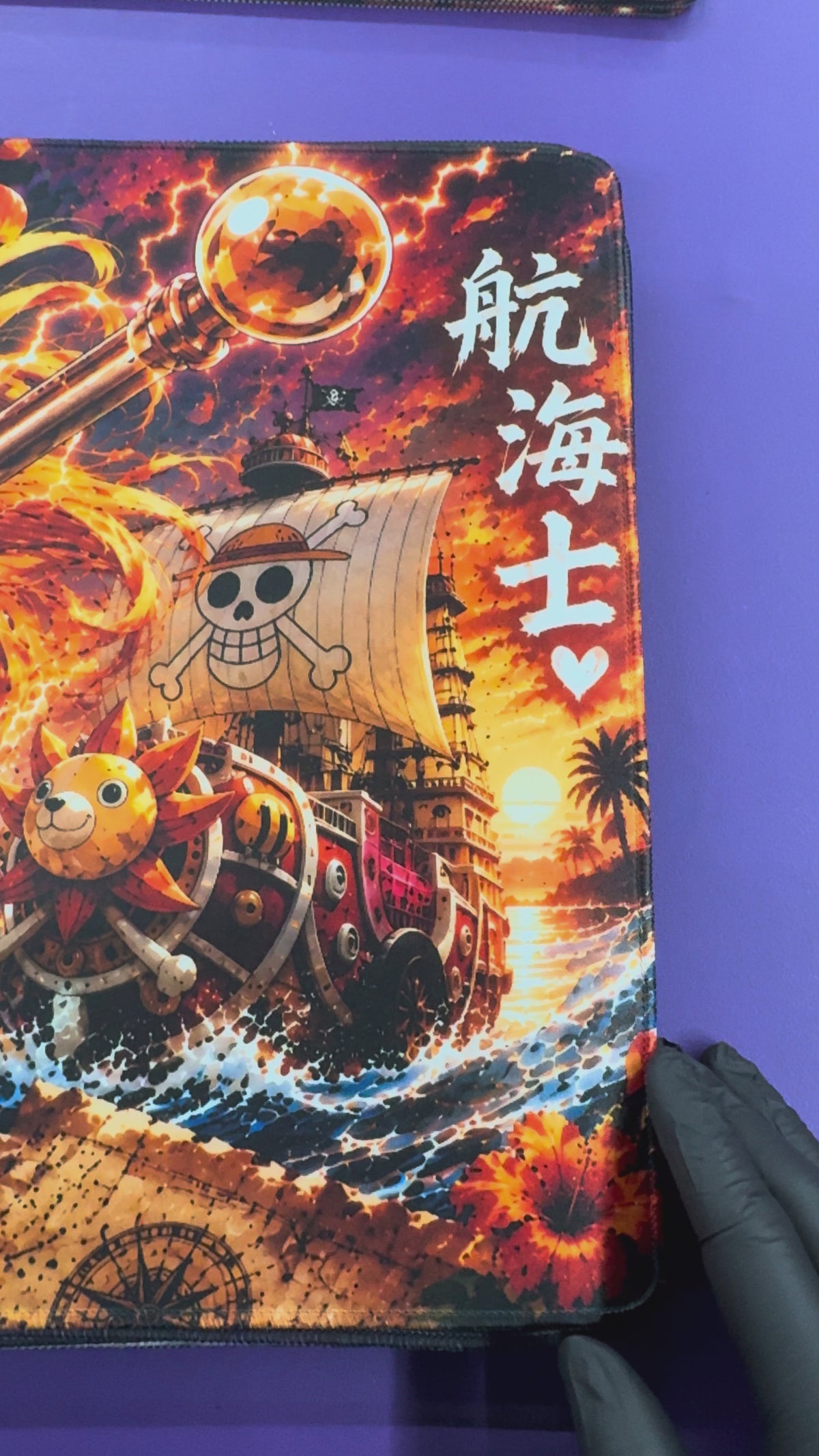 Storm born Navigator Anime Playmat One Piece TCG Stitched Gaming Desk Mat Anime Gift for Boyfriend Girlfriend